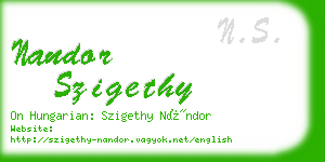 nandor szigethy business card